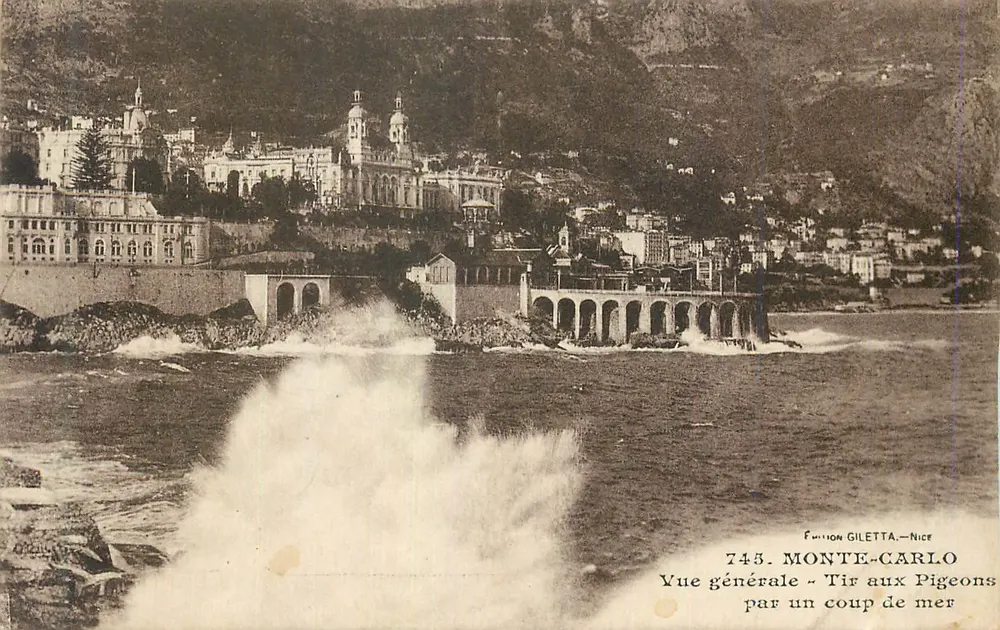 Monte-Carlo — Allgemeine Ansicht — Taubenschuss vom Meer — Édition Giletta, Nice, n° 745 - Vorderseite