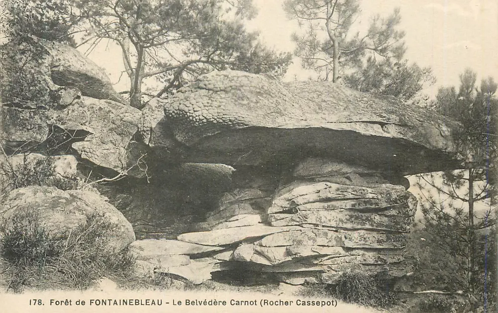 Wald von FONTAINEBLEAU — Der Carnot-Aussichtspunkt (Cassepot-Felsen) — Serie 178 - Vorderseite
