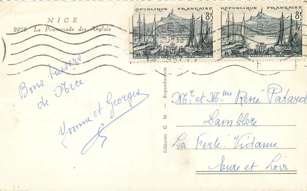A Promenade dos Ingleses — Nice — Edições G.M. n°2028 - Verso