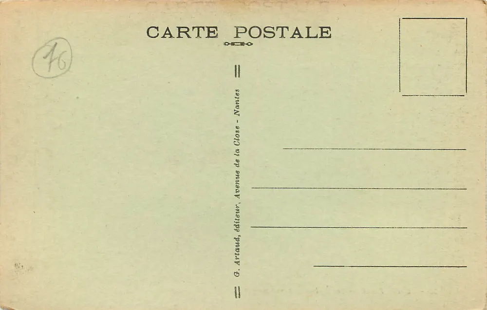 Le Tréport — As Falésias com maré baixa — G. Artaud, Nantes - Verso