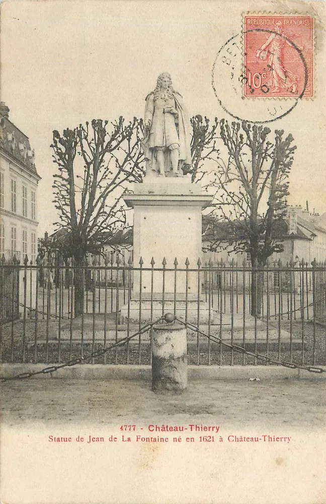Statue von Jean de La Fontaine — Château-Thierry — Phototypie A. Rep & Filletty - Vorderseite