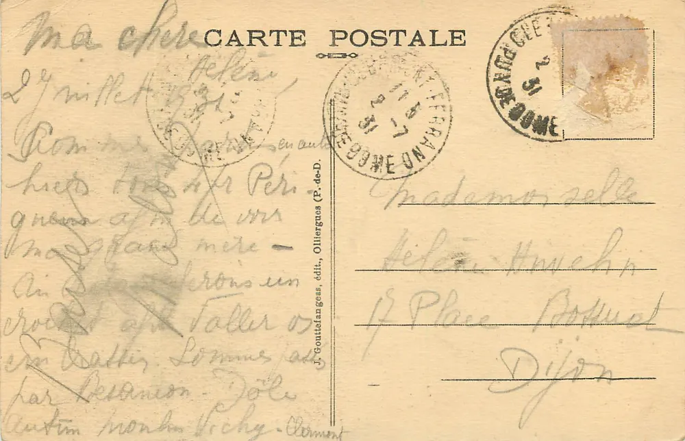 Clermont-Ferrand — Place de Jaude — G. D'O. 1092 - Verso