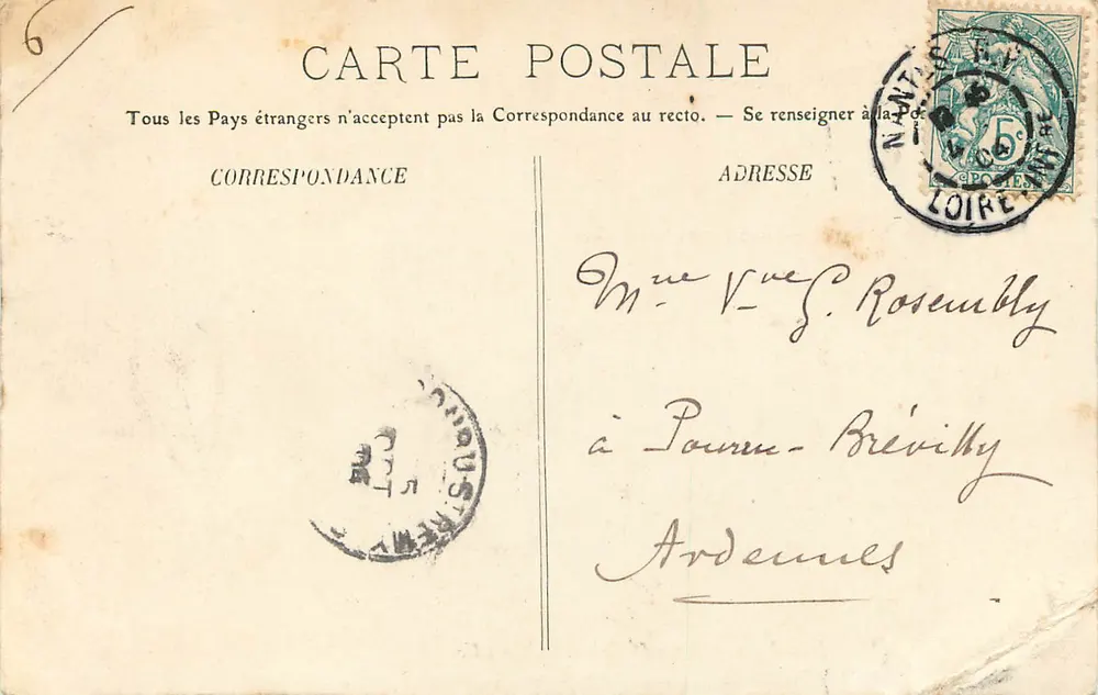 NANTES — Puente de la Bolsa y Plaza del Comercio — LL. n° 137 - Reverso