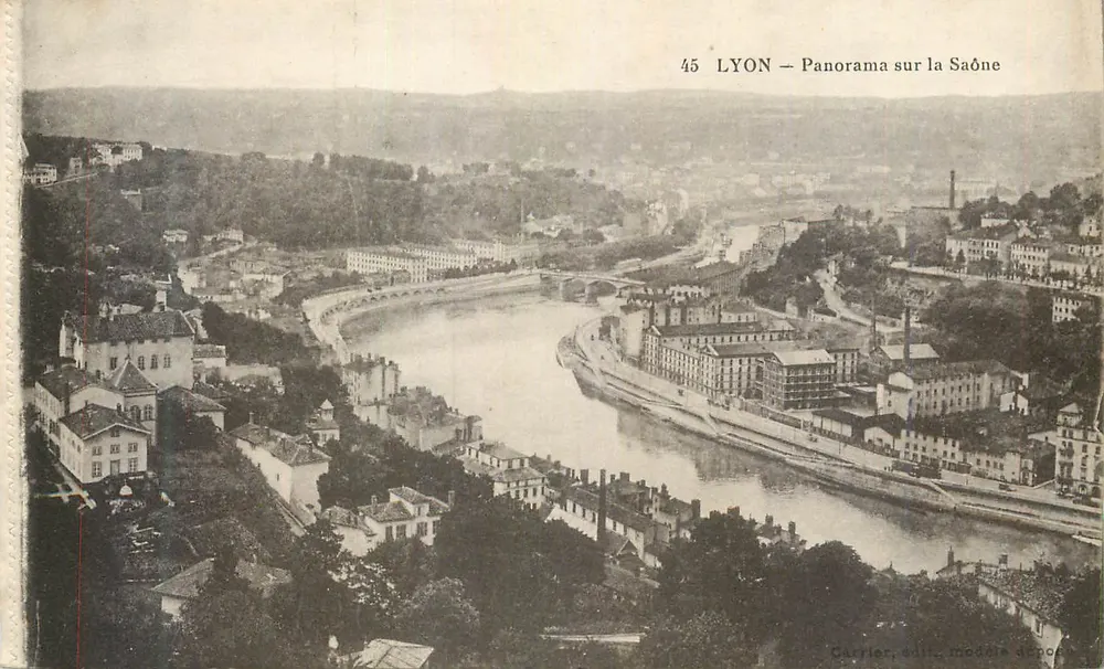 LYON — Panorama sobre a Saône — Carrier, editor, modelo atípico - Frente