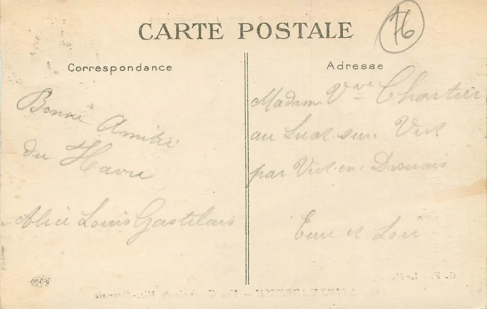Nice-Havrais — Allgemeine Ansicht — G. F. - Le Havre, n°109 - Rückseite