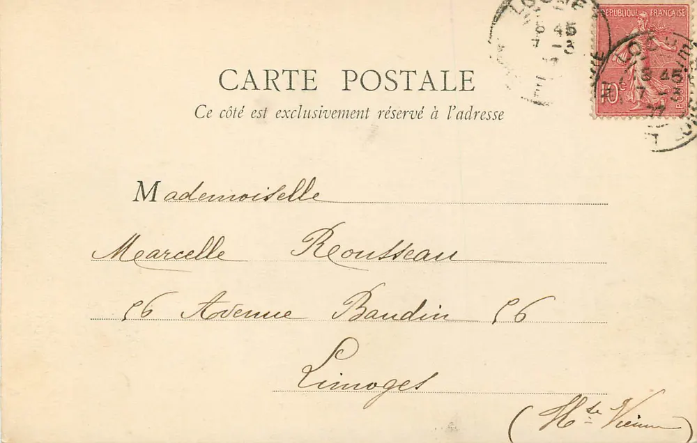 Zamek Chenonceaux — widok z mostem zwieszkowym — wydawca B. F. Paris - Rewers