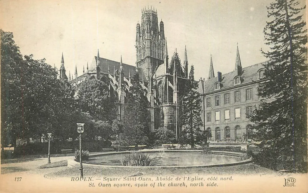 Rouen — Square Saint-Ouen, abside de l'église, côté nord — JND Phot. - Recto