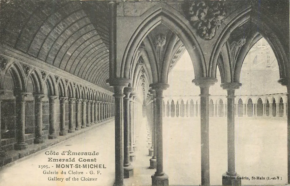 Galerie du Cloître — Mont-Saint-Michel — Éditeur Guérin, St-Malo (1.-st-V) - Recto