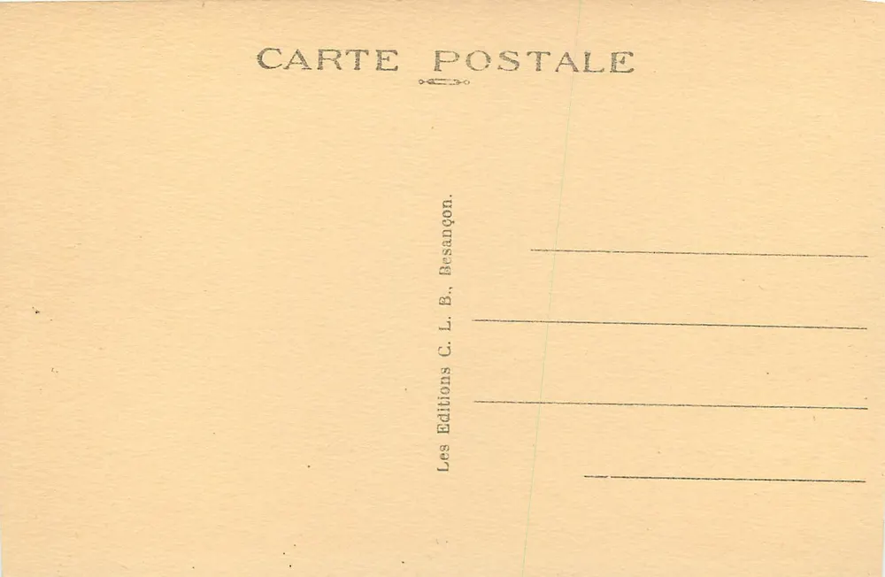 Le Saut du Doubs gelé — Frontière Franco-Suisse — Hauteur : 27 mètres — Éditions C. L. B. Besançon - Verso
