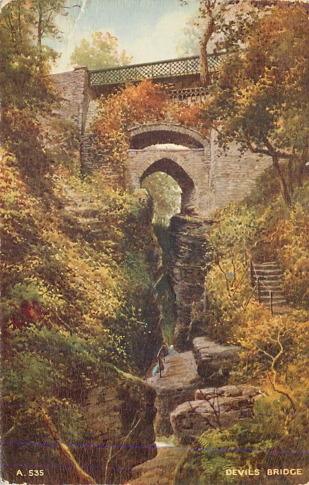 Ponte do Diabo — ponte de pedra e passarela metálica — Valentine's & Sons Ltd, n° A.535 - Frente