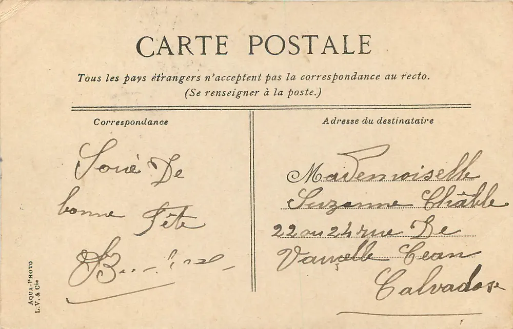 Paris - Ledoyen, Campos Elísios — editor desconhecido, número de série não visível - Verso