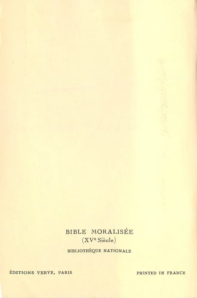 Bíblia moralizada — Século XV — Edições Verve, Paris - Verso