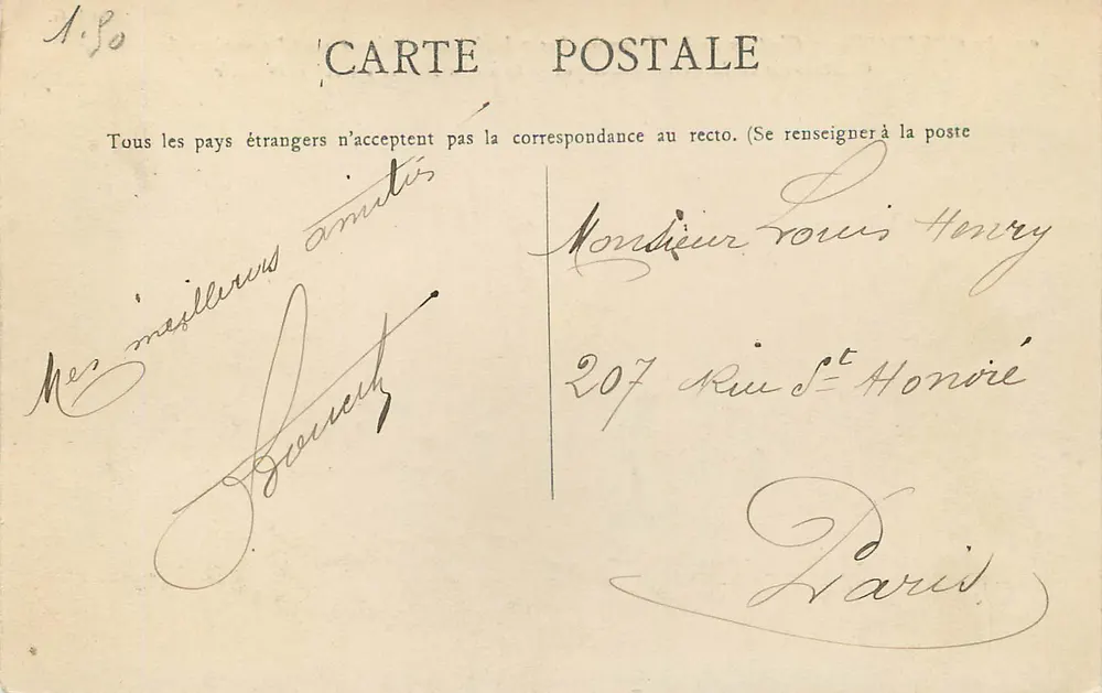 Le Creusot — Château de la Verrerie — Éditeur J. G. n°99 - Verso