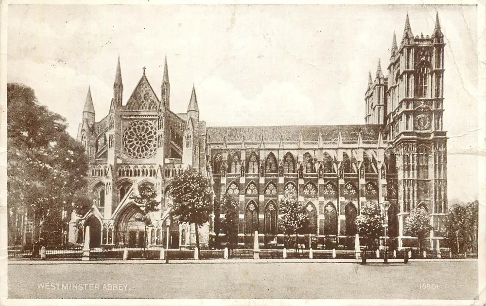 Abadia de Westminster — vista da fachada — Foto Brown & Valentine's, n° 16801 - Frente