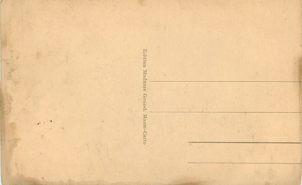 Monaco en Monte-Carlo - Algemene uitzicht — n° 255 — Uitgave Madame Gonod, Monte-Carlo - Achterkant