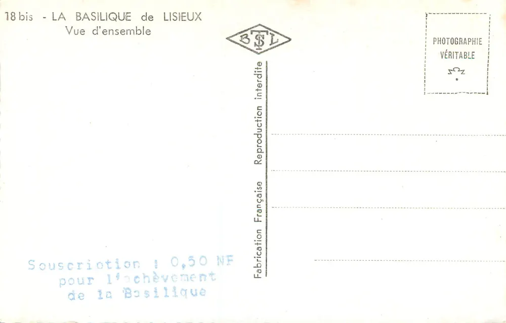 A Basílica de Lisieux — Vista geral — BSL - Verso
