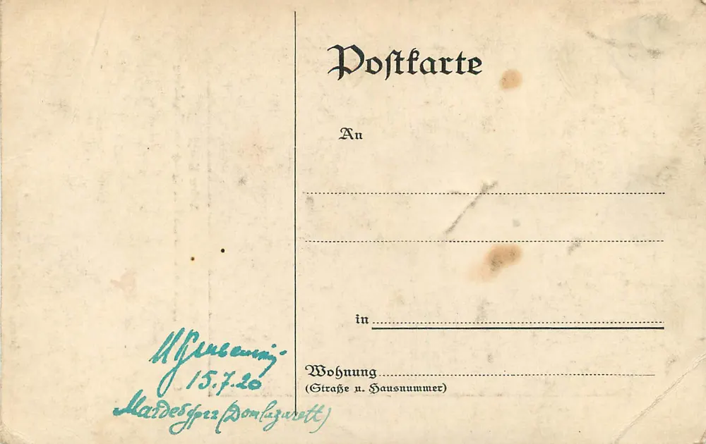 Otto I. und Editha stärken Magdeburg — Werk von Prof. Arthur Kampf — Kaiser Friedrich Museum, Magdeburg - Rückseite