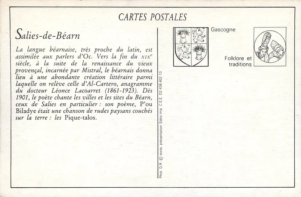 Salies-de-Béarn — Les Piquetalos — Nouvelles Galeries Salisiennes - Rückseite