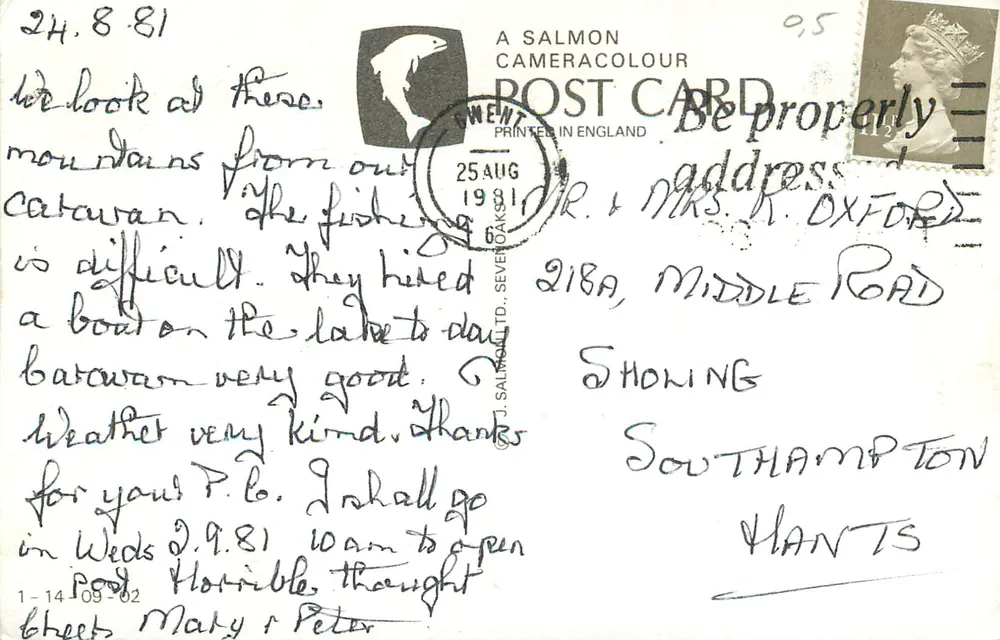 Os Montes Negros vistos a partir de Mynydd Llangorse — A Salmon Cameracolour - Verso