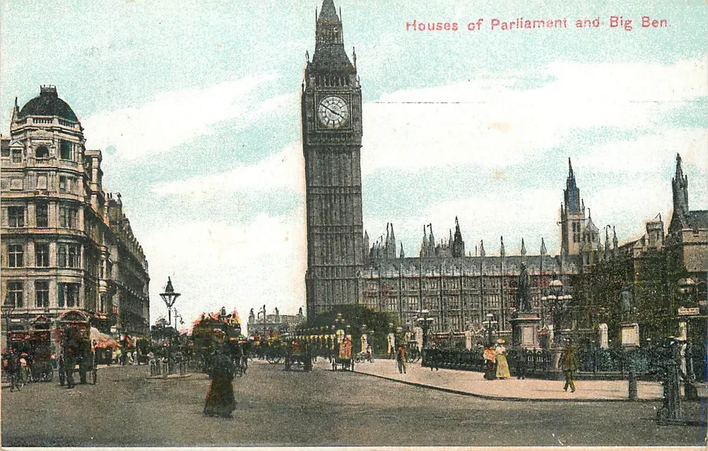 Houses of Parliament und Big Ben — Ansicht von London — Verlag nicht sichtbar - Vorderseite
