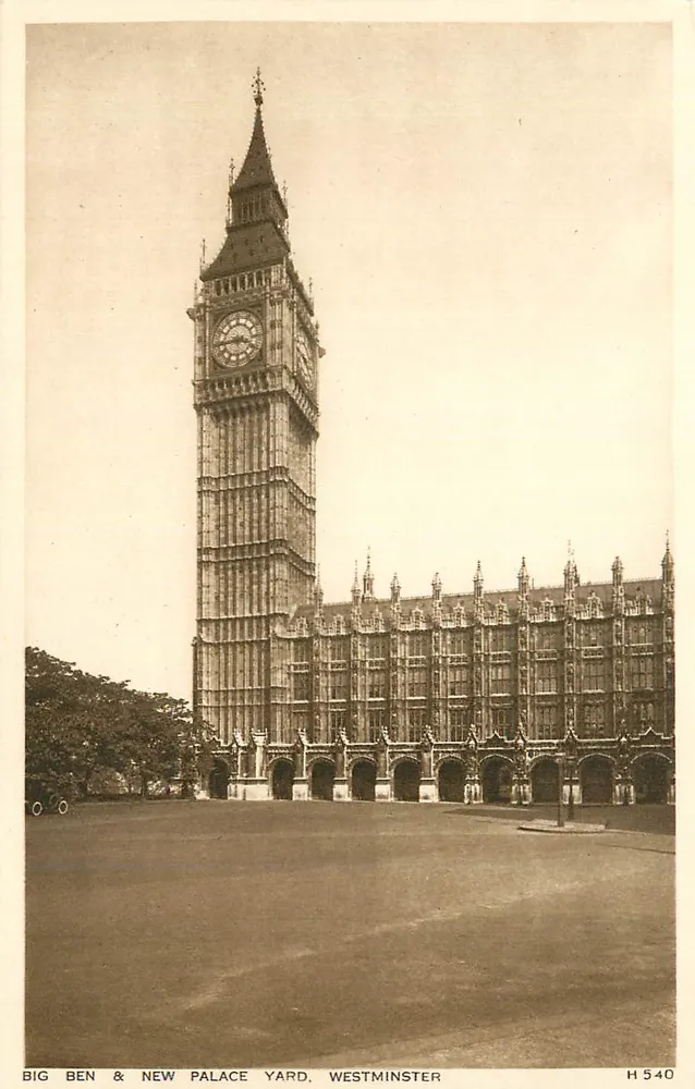 Big Ben & New Palace Yard, Westminster — H 540 — Walter Scott, Bradford - Frente