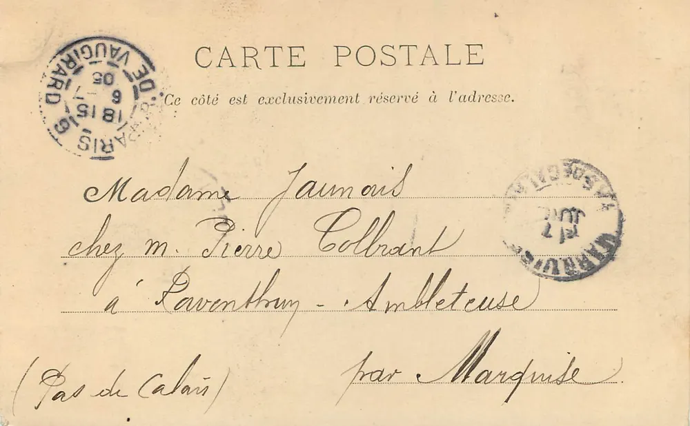 Paris — Palácio da Instituição — Editor não identificado, n° de série 11 - Verso