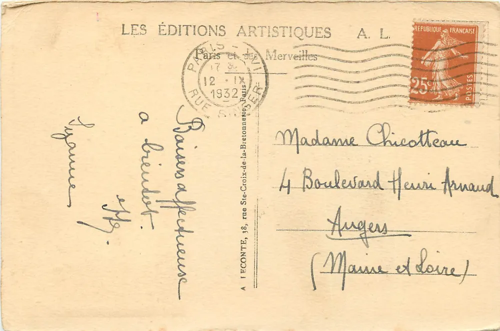 Paris - Notre-Dame - A Fachada — Éditions Artistiques A.L. - Verso
