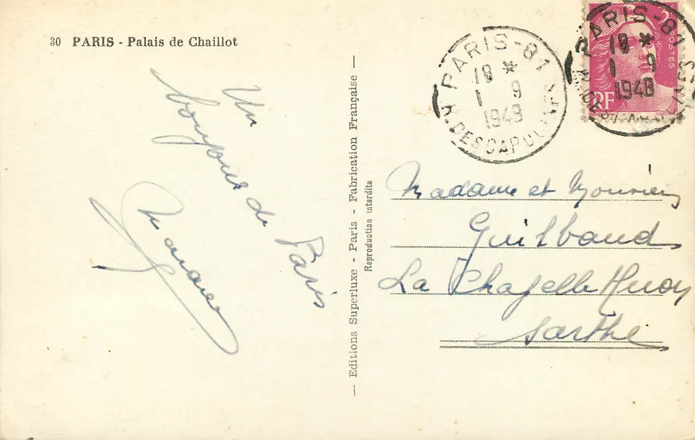 Palácio de Chaillot — Paris — Edições Descapul - Verso