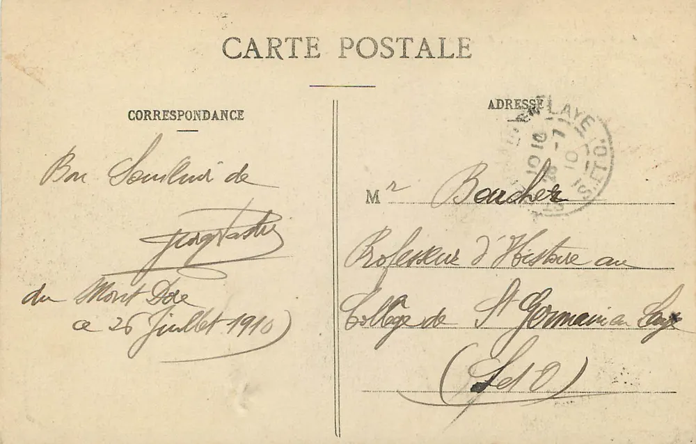 Murols - Le Château - Ensemble de la Grosse Tour — Auvergne, éditeur A. Vessely, n°63 - Verso
