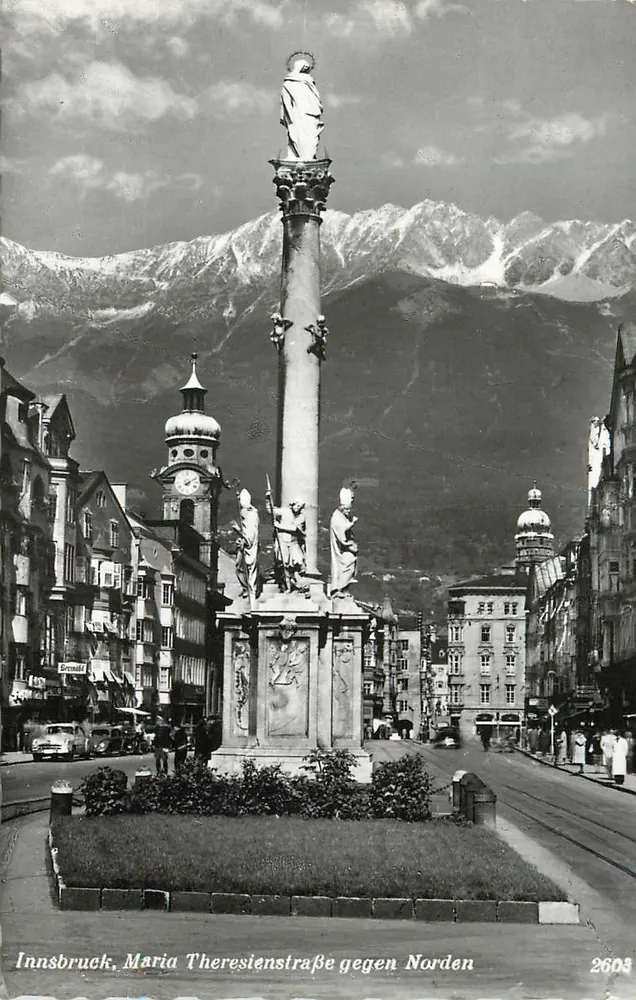 Innsbruck, Maria Theresienstraße Richtung Norden — Verlag Titler Kunstdruckverlag, Nr. 2603 - Vorderseite