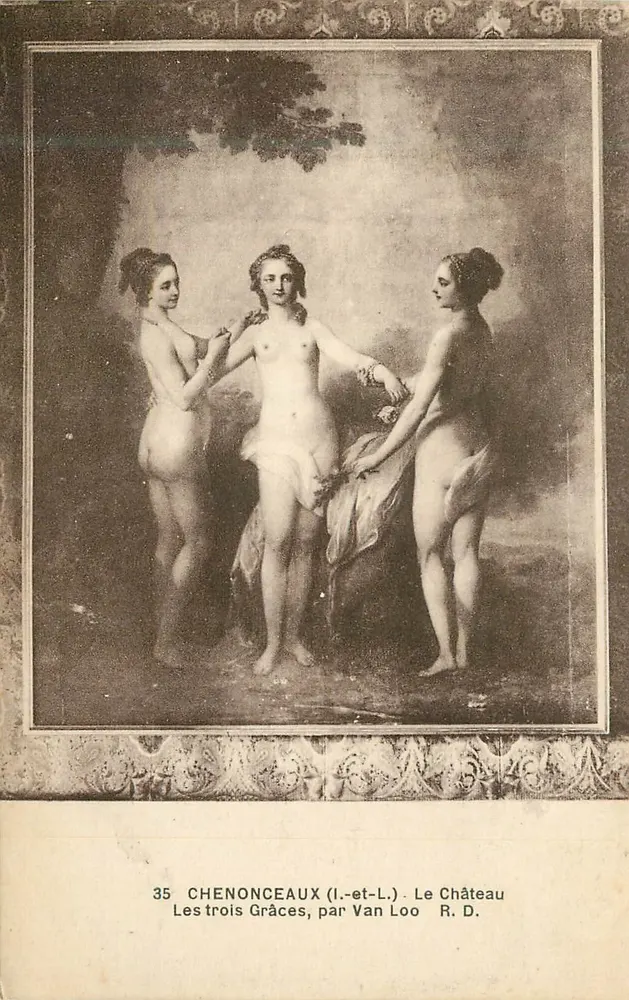 Les trois Grâces, par Van Loo — Chenonceaux (Loire-et-Cher) — R. D. - Recto