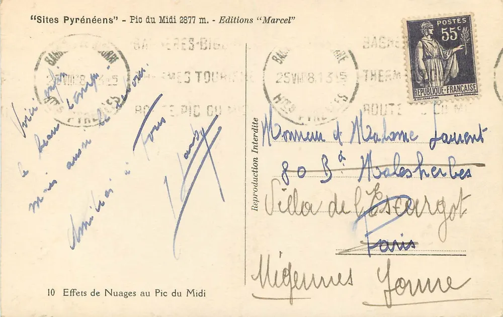 Efeitos de Nuvens no Pic du Midi — Sítios Pirenéus — Edições 'Marcel' n°10 - Verso