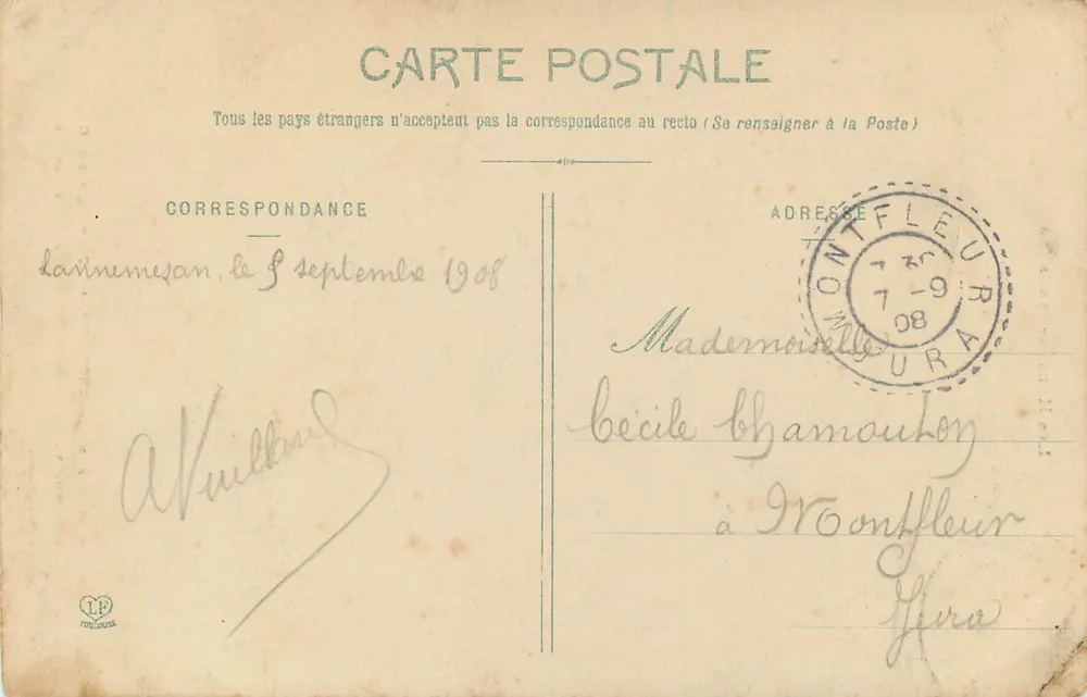 Massiv des Vignemale und Risse des Gletschers von Ossoue — Les Hautes-Pyrénées — Phototype Labouche Frères, Toulouse - Rückseite