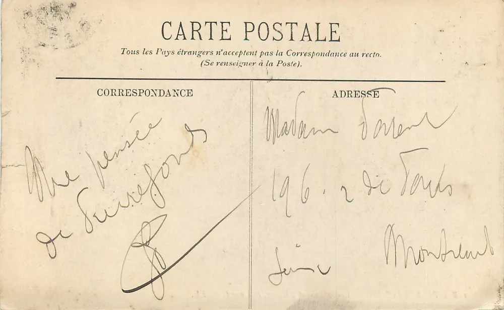Château et l'Étang, côté ouest — PierreFonds — L.L. n°118 - Verso