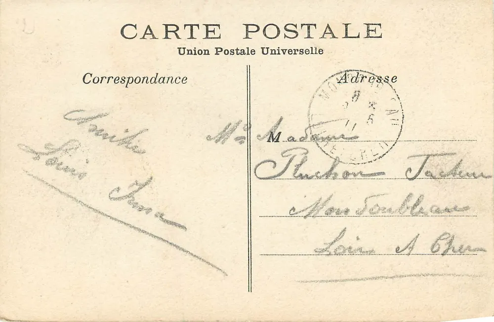 Catedral Nossa Senhora de Reims — visão da fachada — União Postal Universal - Verso