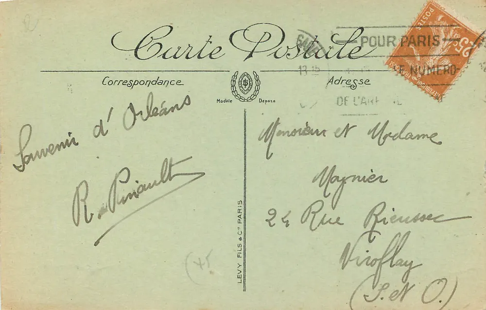 Orléans — Place du Martroi et Rue Royale — LL. — 116 - Verso