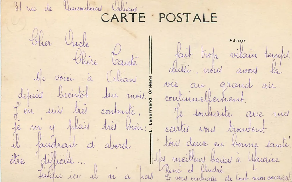 Orléans — A Place du Martroi — Editor Orléans, n° 324 - Verso