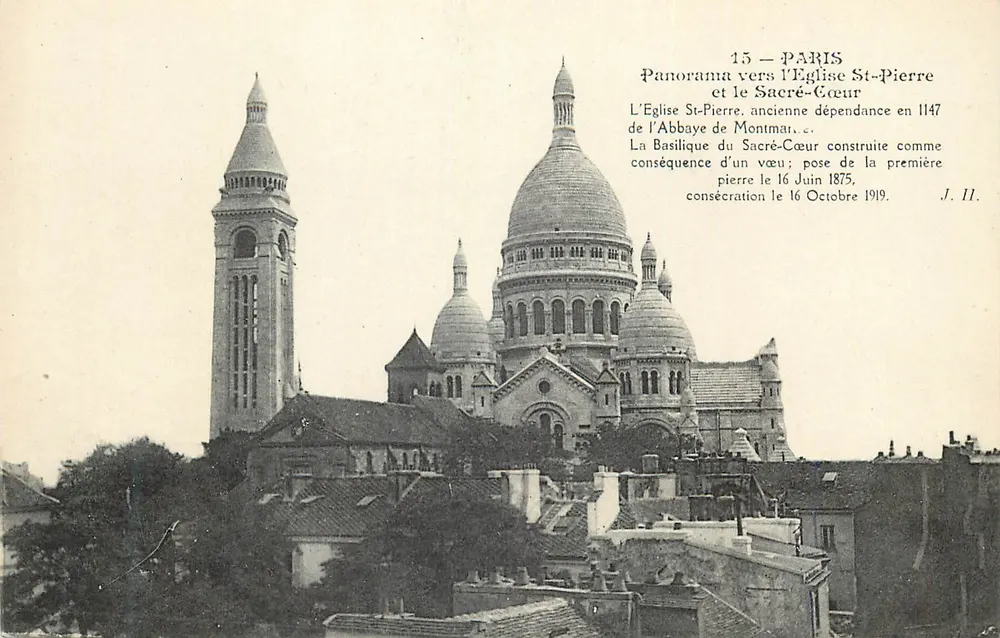 Paris — Panorama in Richtung Kirche Saint-Pierre und Sacré-Cœur — J. II. - Vorderseite