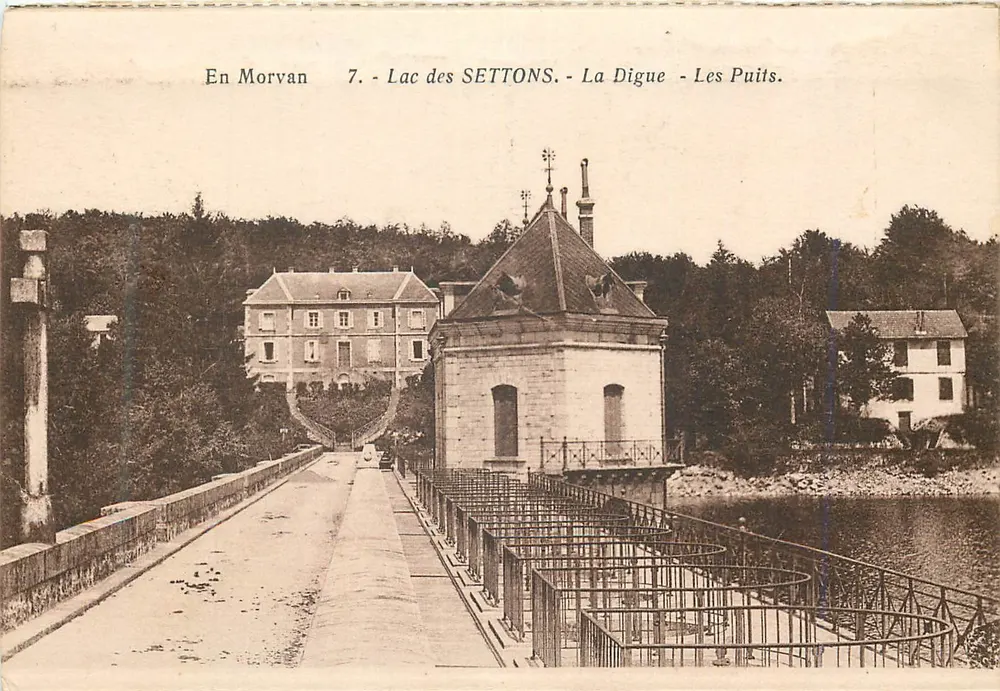 Lago dos Settons — La Digue — Os Poços — Em Morvan — 7. — A. Duciel, editor, Saulieu. - Frente
