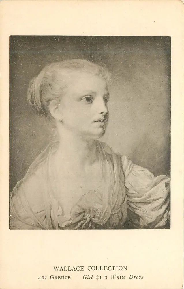 Frau in weißem Kleid — Werk von Greuze — Wallace Collection, n° 427 - Vorderseite