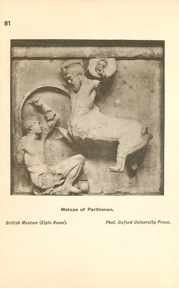 Metope des Parthenon — British Museum (Elgin-Raum) — Oxford University Press, Nr. 81 - Vorderseite