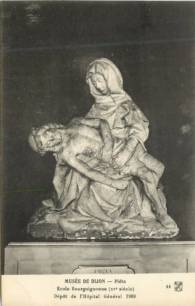 Piéta — Museum von Dijon — Burgundische Schule (15. Jahrhundert) — Einlagerung des Generalospitals 1908 - Vorderseite