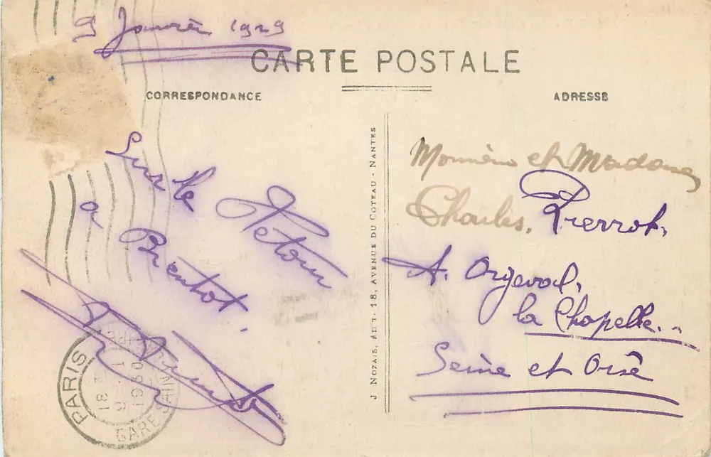 Lisieux - La Cathédrale et la Place Thiers — J. Nozais, série 44 - Verso