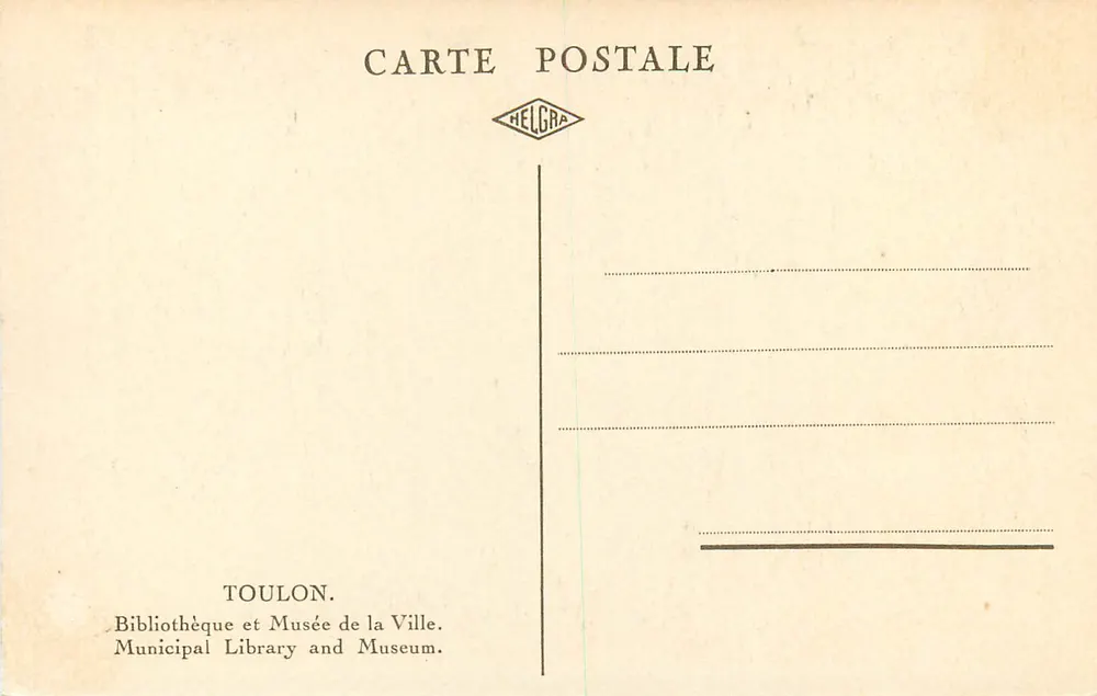 Stadtpalast von Toulon — Übersicht — Verlag HELGRA - Rückseite