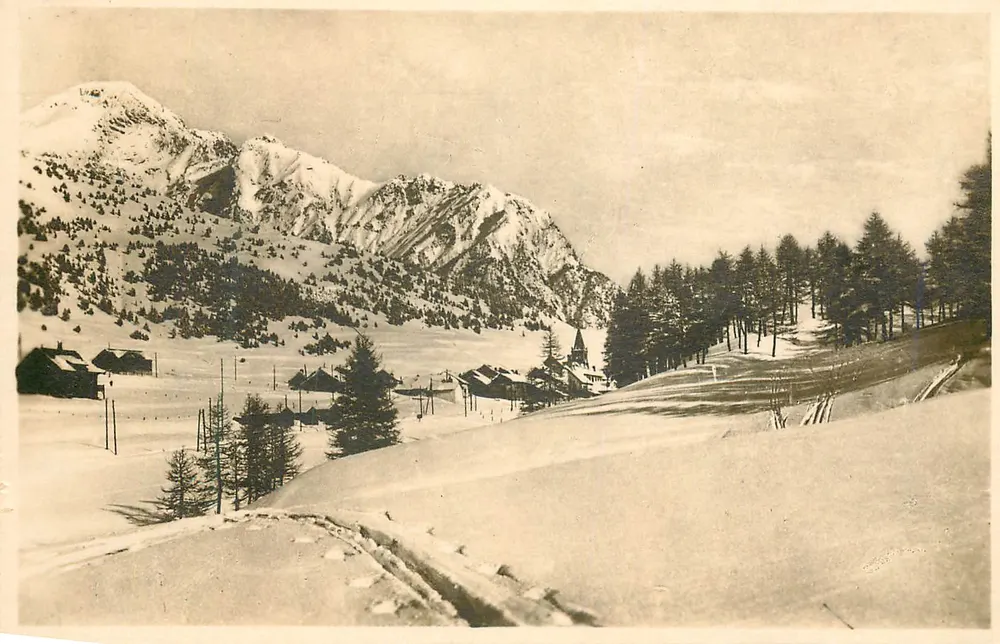 Mont-Genève - Der Winter (Höhe 1860 m.) — links der Chaberton — Photo Wax — Briançon (Var) - Vorderseite