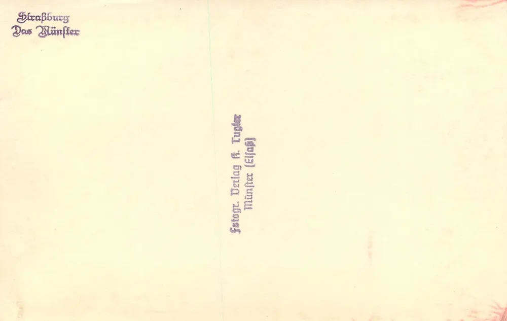 Strasbourg — Catedral de Nossa Senhora — editor Tugler - Verso