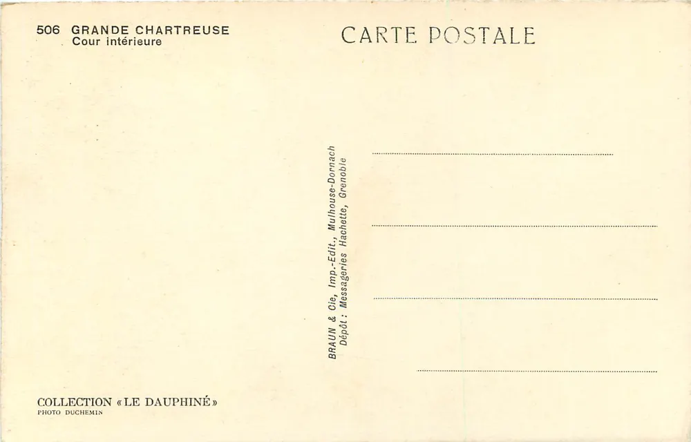 Grande Chartreuse — Cour intérieure — Foto Duchemin, n°506 - Verso