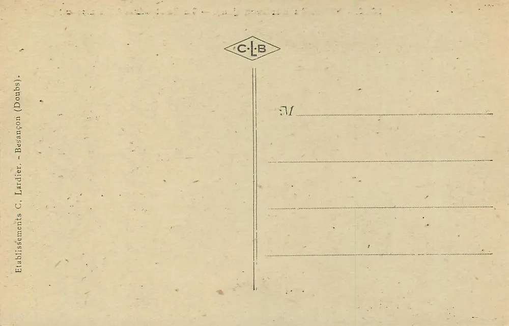 Tal des Hérisson (Jura) — Le Saut Girard (Höhe 35 m.) — Verlag C. Lardier, Besançon (Doubs) - Rückseite