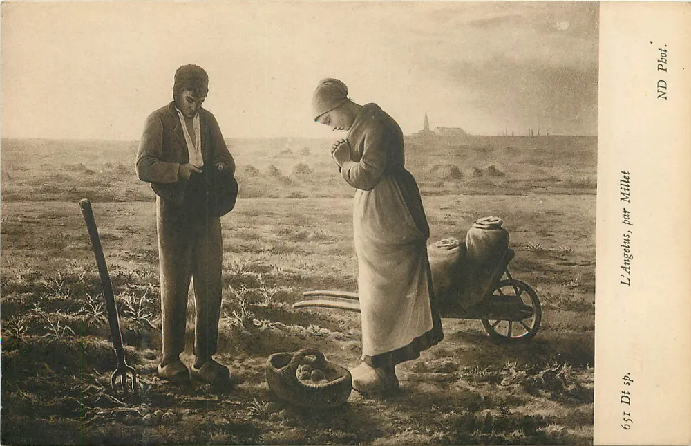 O Angelus, de Millet — reprodução fotográfica — ND Phot. n° 651 - Frente