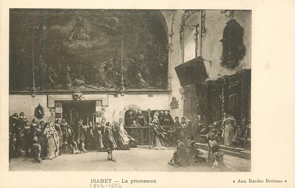 Isabey — A procissão — Aux Bardes Bretons - Frente